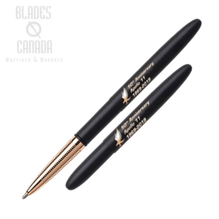 Fisher Space Pen Apollo 11 50th Anniversary Pen, Matte Black w/Gold Grip, FP400B-GFG-50